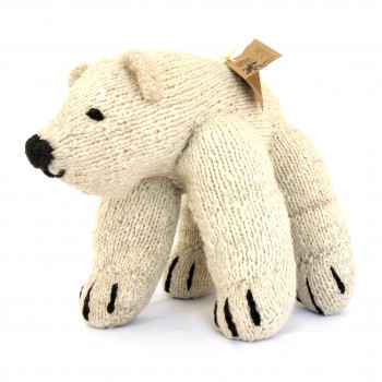 Kenyan Knitted White Bear Toy