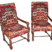 Kilim Upholstered Armchairs