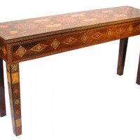 Moroccan Wood Mosaic Console Table
