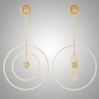 New Year's Ball Yellow Diamond Pavé Earrings
