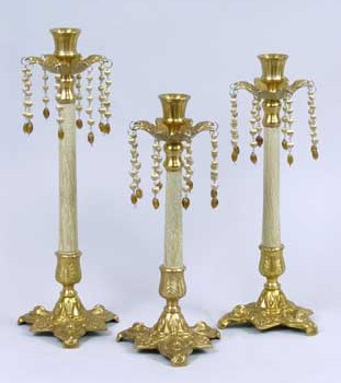 Ornate Beaded Candle Holders, set of 3
