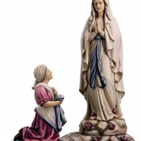 Our Lady of Lourdes with Berna Woodcarving