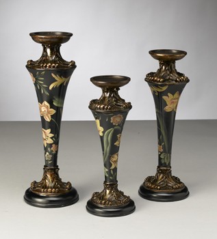 Painted Candle Holder Set of 3