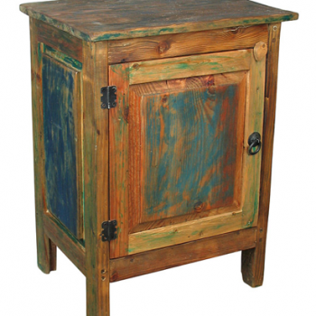 Painted Multi-Color Rustic Nightstand