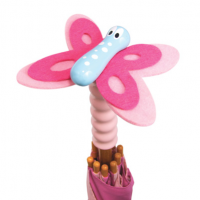 Pink Butterfly Handle Umbrella