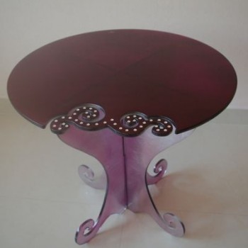 Purple Glass Side Table