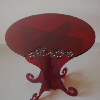 Red Glass Side Table