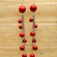 Red Howlite Earrings