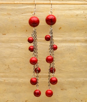 Red Howlite Earrings