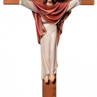 Risen Christ on Cross Woodcarving