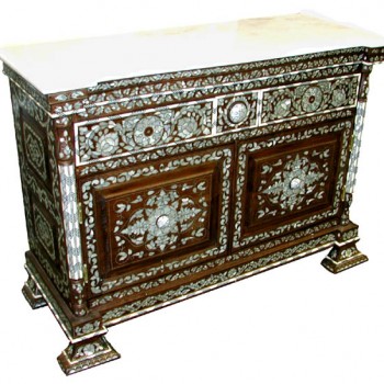 Shell Inlay Console Cabinet