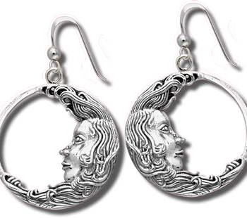 Silver Moon Goddess Earrings