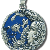 Silver Moon Goddess Pendant