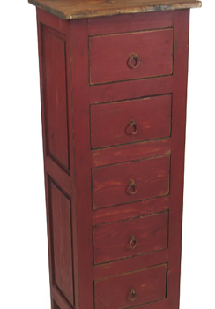 Tall Lingerie Dresser, red