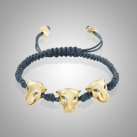 Three Headed 18k Gold Tiger Bracelet