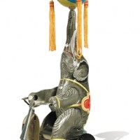 Tin Elephant On Bike Toy