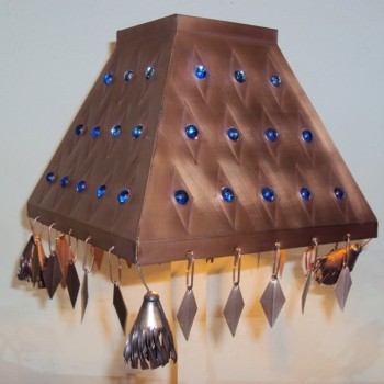 Blue Jewels Pyramid Lamp Shade