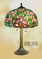 Pink Iris Tiffany Lamp