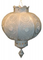 Punched Metal Hanging Lamp, white