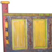Rustic Painted Mexico Bed, detail
